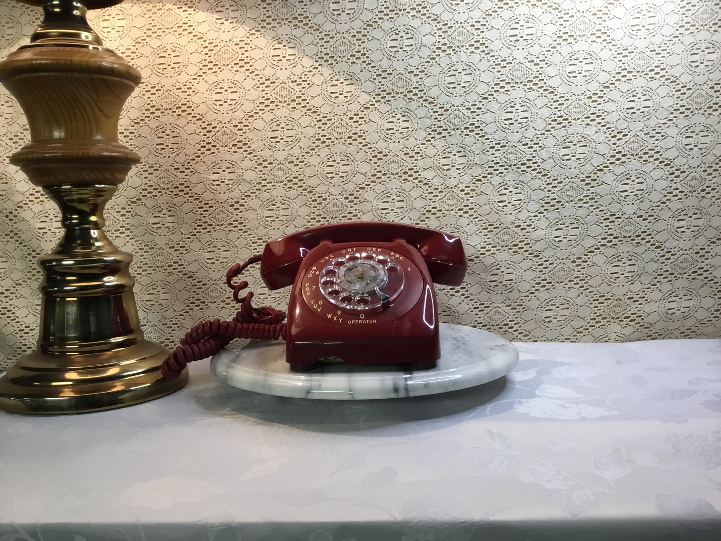 Vintage Automatic Red Rotary Phone