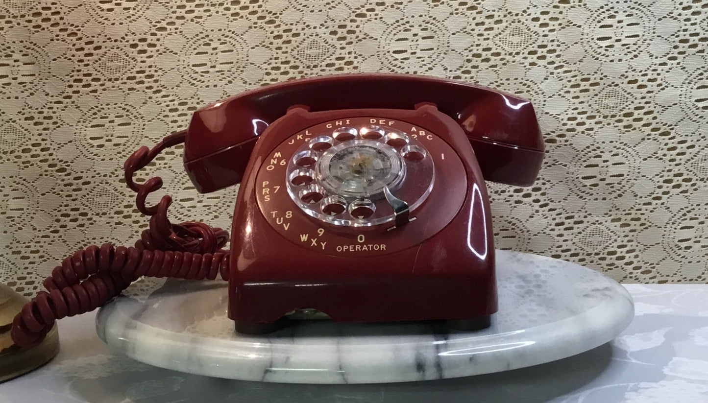 Vintage Automatic Red Rotary Phone