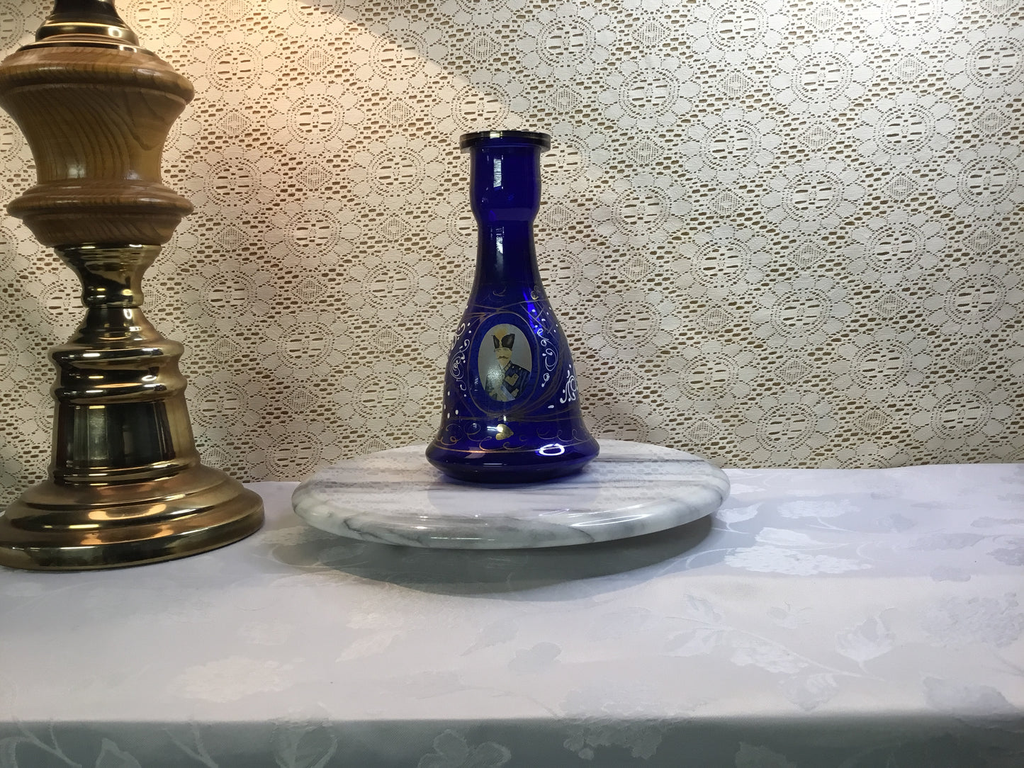 Blue and Gold Bohemian Vase