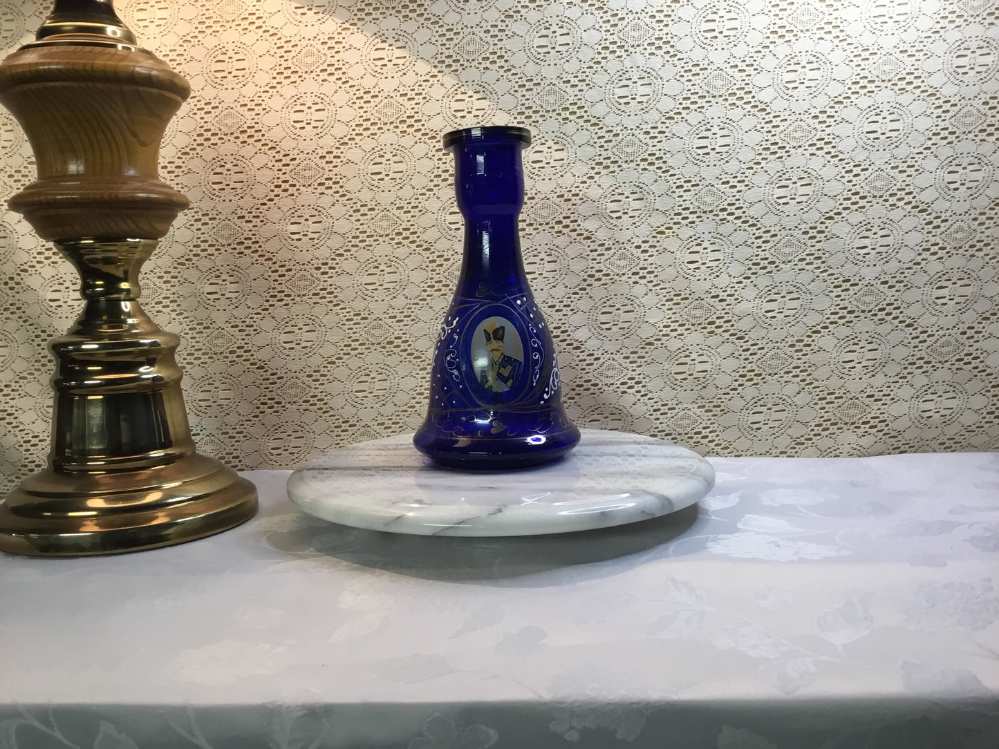 Blue and Gold Bohemian Vase