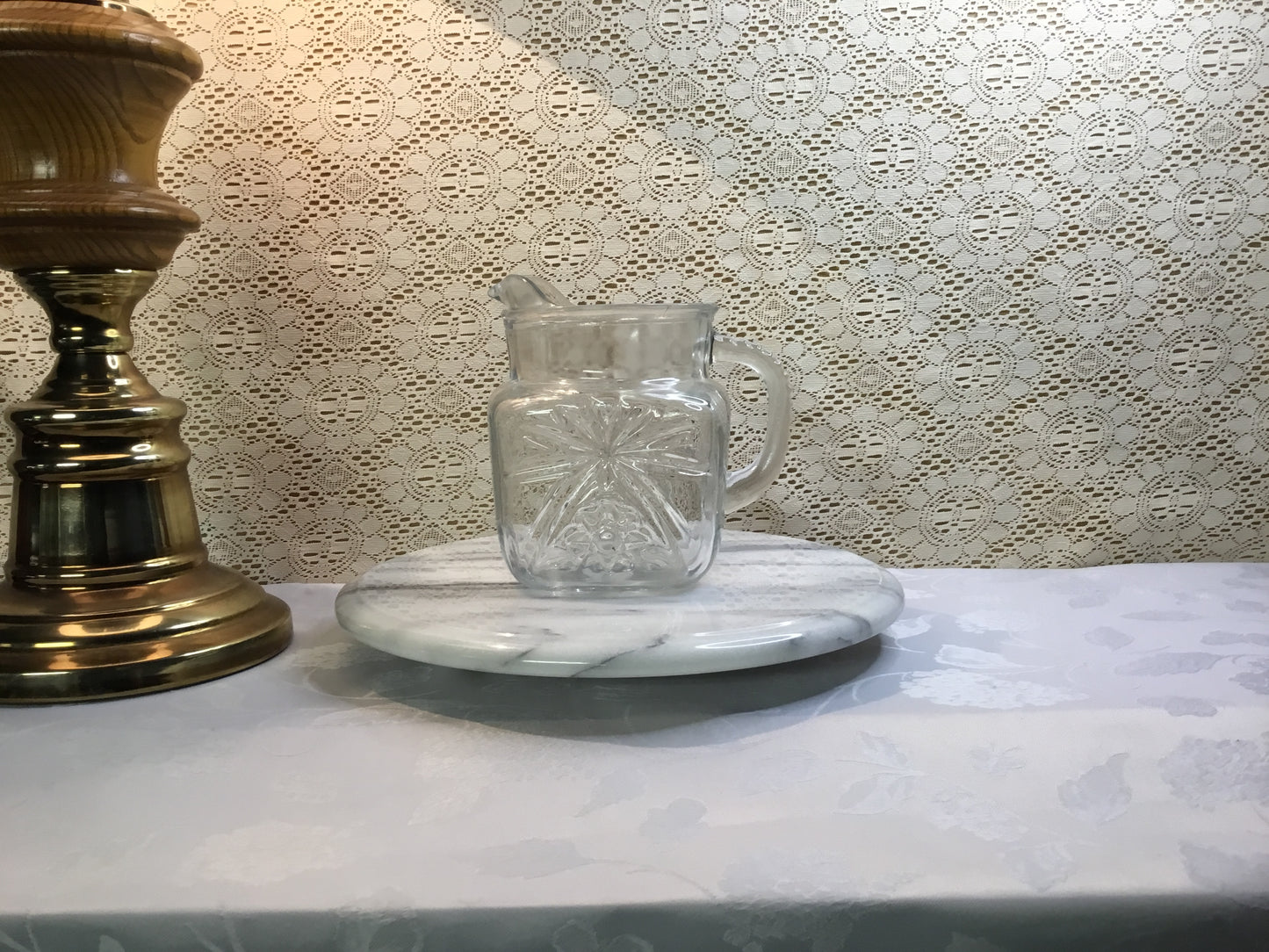 Vintage Anchor Hocking Square Prescut Pitcher