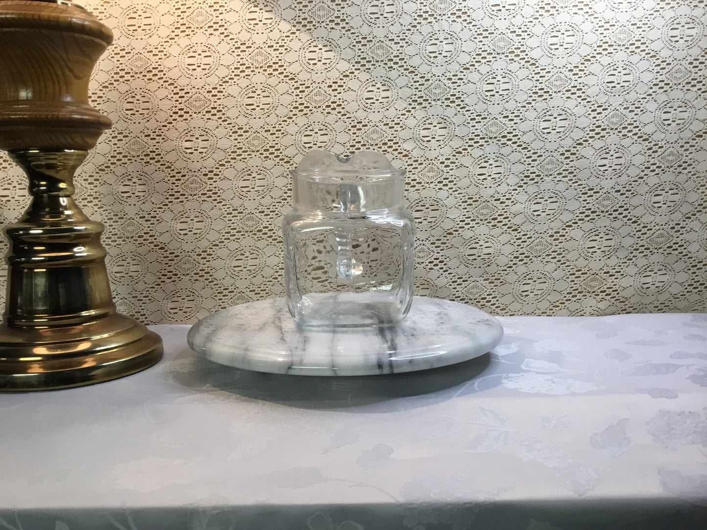 Vintage Anchor Hocking Square Prescut Pitcher