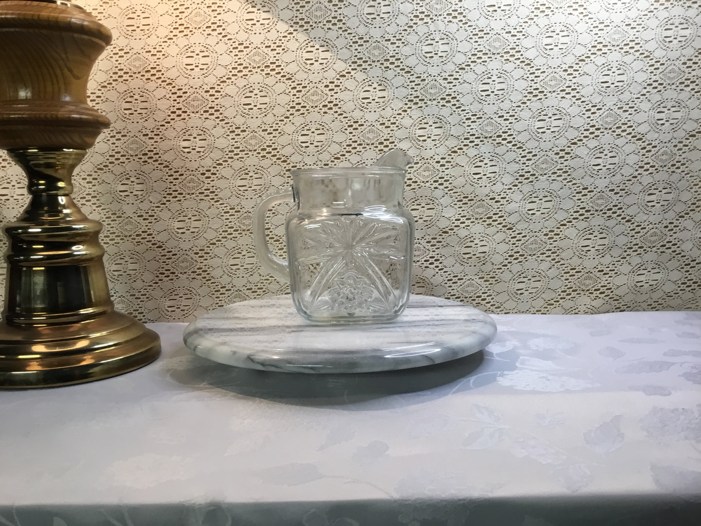 Vintage Anchor Hocking Square Prescut Pitcher