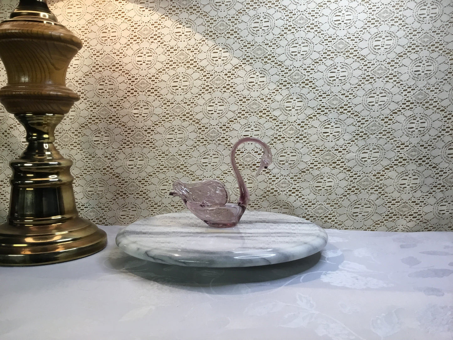 Vintage Altaglass Swan Light Purple