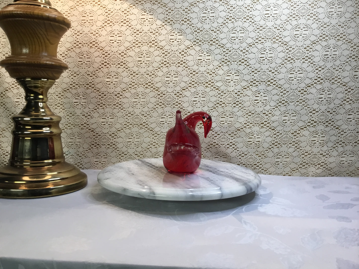 Vintage Altaglass Red With Gold Sparkles Bird