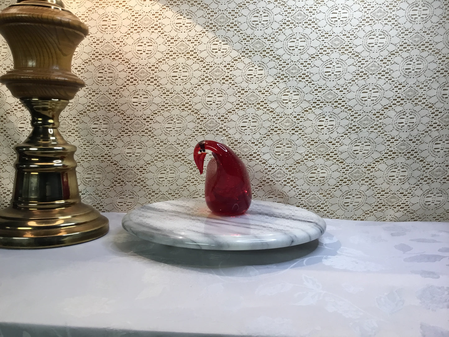 Vintage Altaglass Red With Gold Sparkles Bird