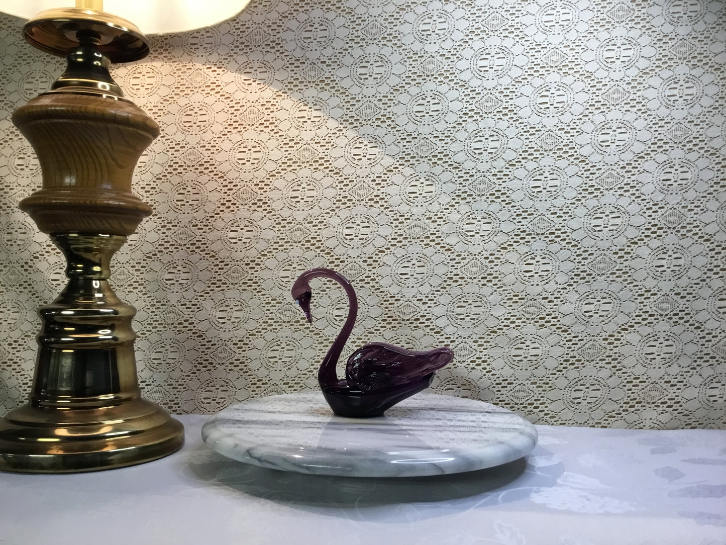 Vintage Altaglass Swan Purple