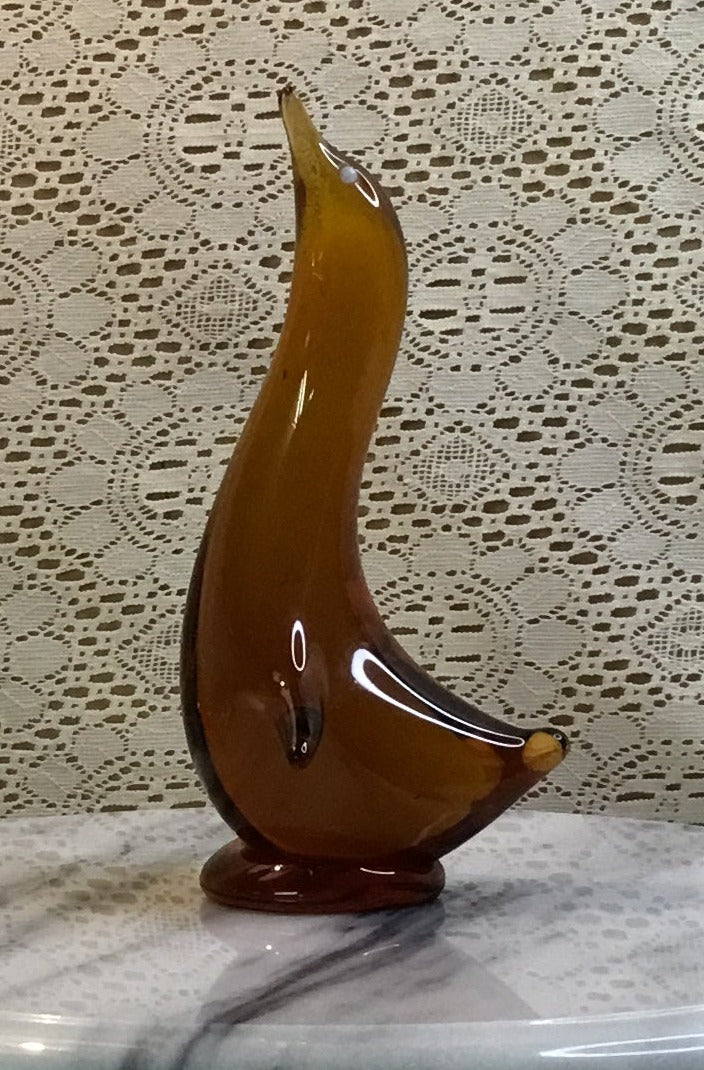 Vintage Altaglass Amber Penguin