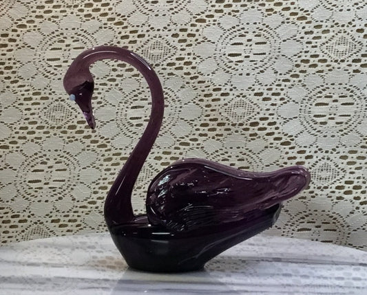 Vintage Altaglass Swan Purple