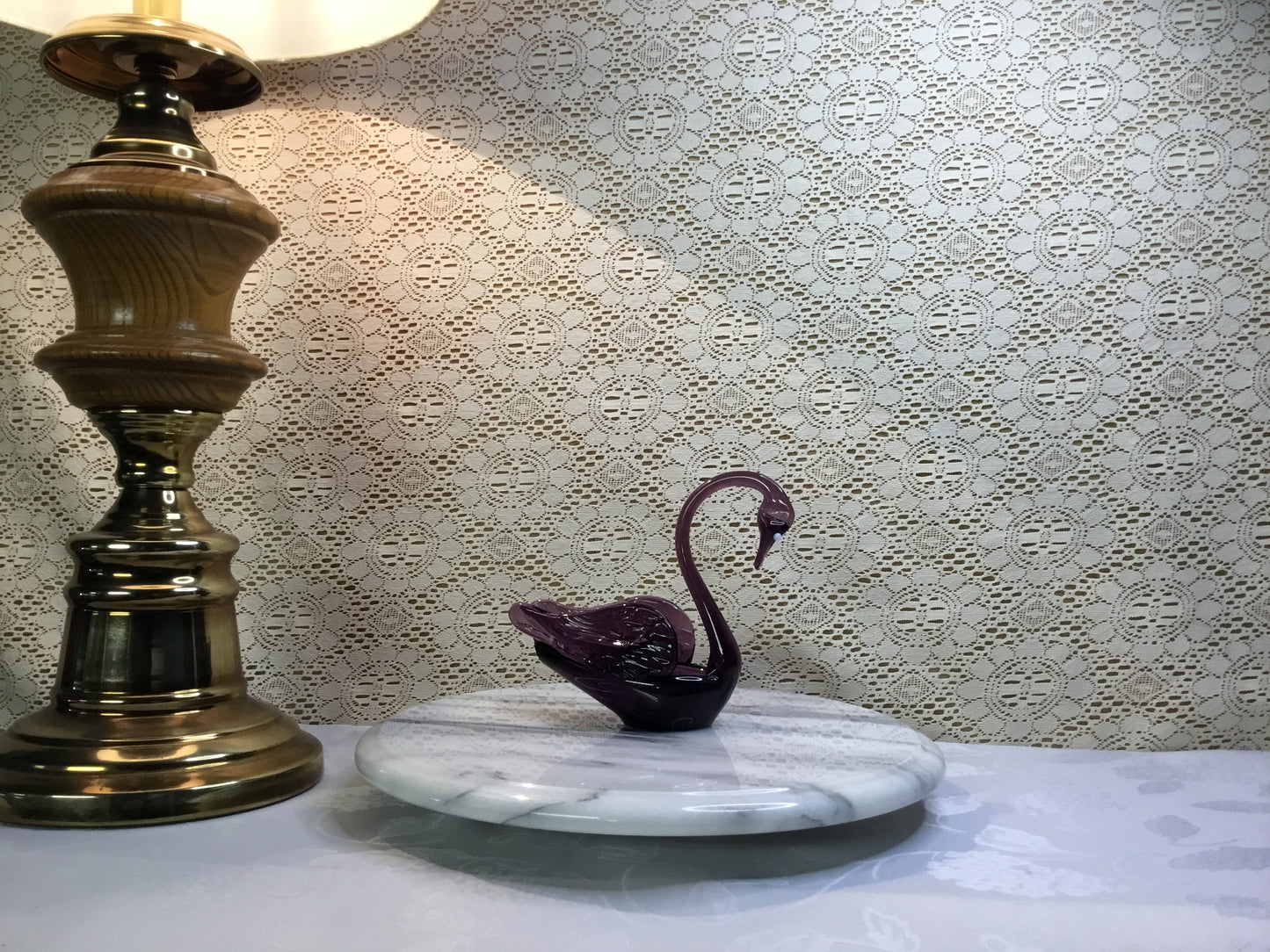 Vintage Altaglass Swan Purple