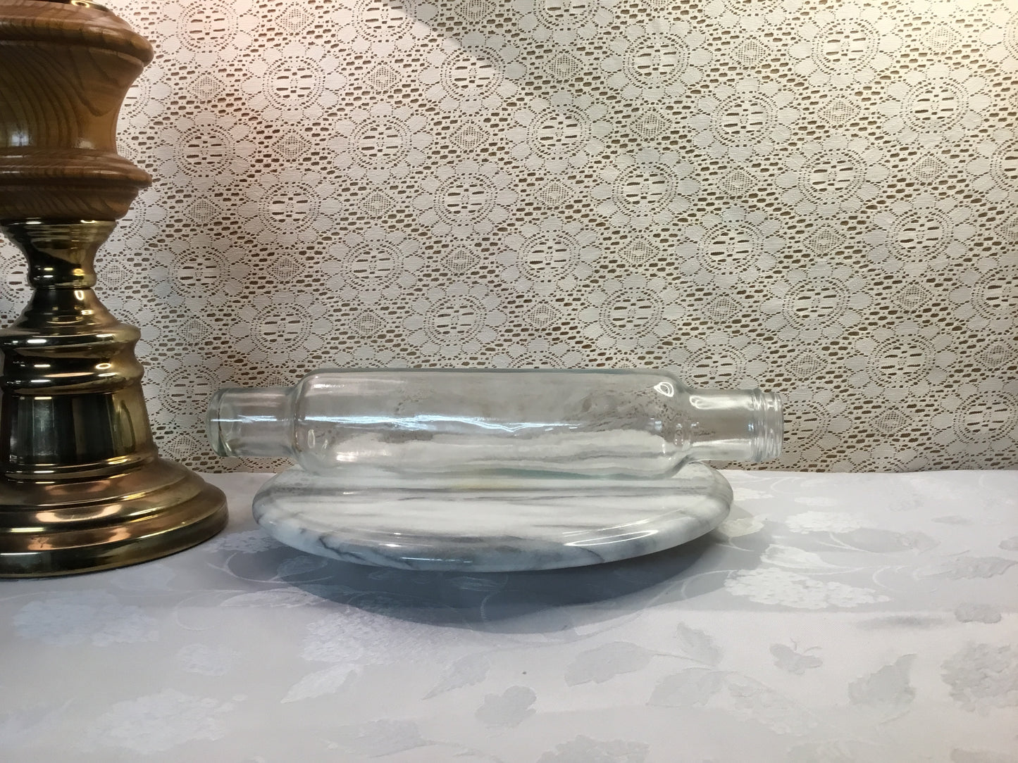 Vintage Fillable Glass Rolling Pin