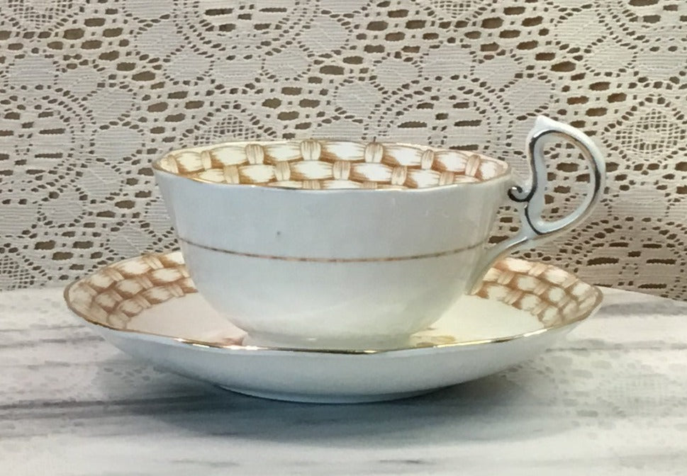 Royal Albert "Band of Brown Wicker" Cup and Saucer