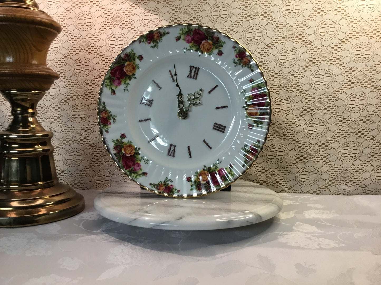 Royal Albert "Old Country Rose" Dinner Plate Clock
